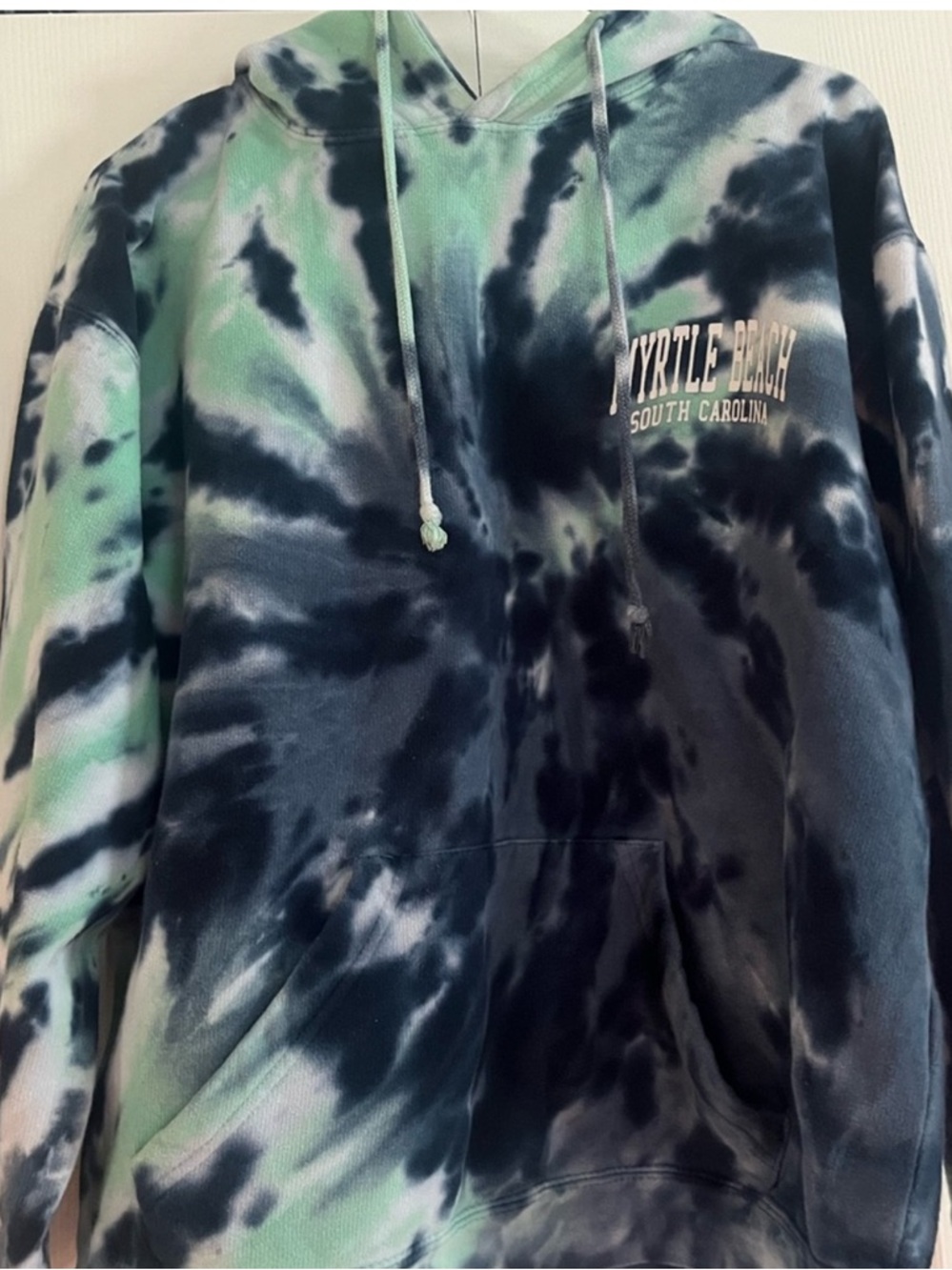 Dreamsicle Myrtle Beach South Carolina Tie Dye Hoodie Sweatshirt Navy Teal